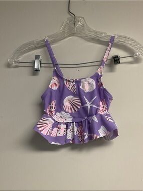 Kensie Purple Seashell Peplum Tank Top
